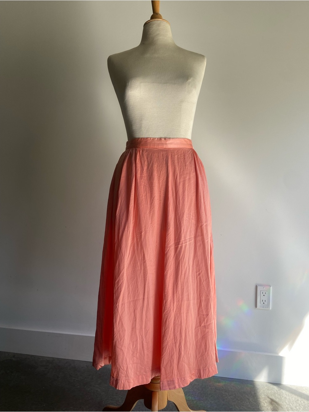 Coral Silk Skirt